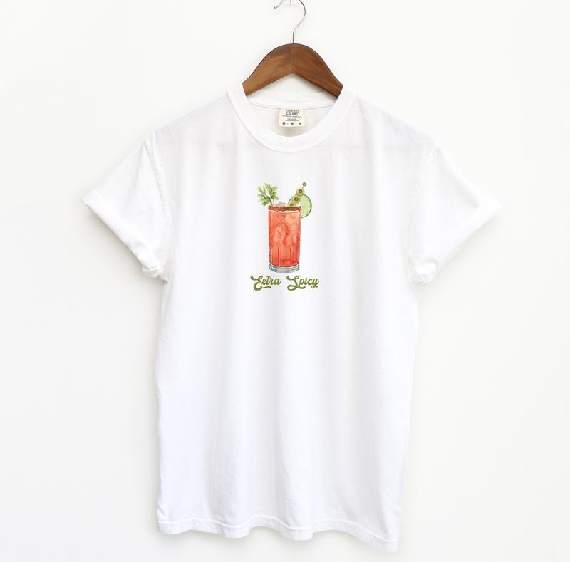 Extra Spicy Bloody Mary Tshirt, Comfort Colors Cocktail Shirt, Cute Cocktail Shirt Fit Top