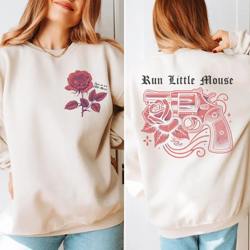 Eyes On Me Little Mouse Sweatshirt, Zade Meadows Hoodie, Haunting Adeline Crewneck, Book Merch, Romantic Fantasy and Smutty Book Lovers Unisex Soft Pullover Long Sleeves Graphic Fabric Sweater
