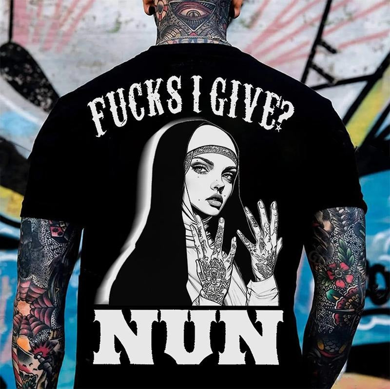 F@CKS I GIVE NUN Tattooed Nun Print Men's T-Shirt