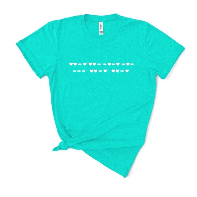 F*ck Off Morse Code TShirt For Women (Hearts)
