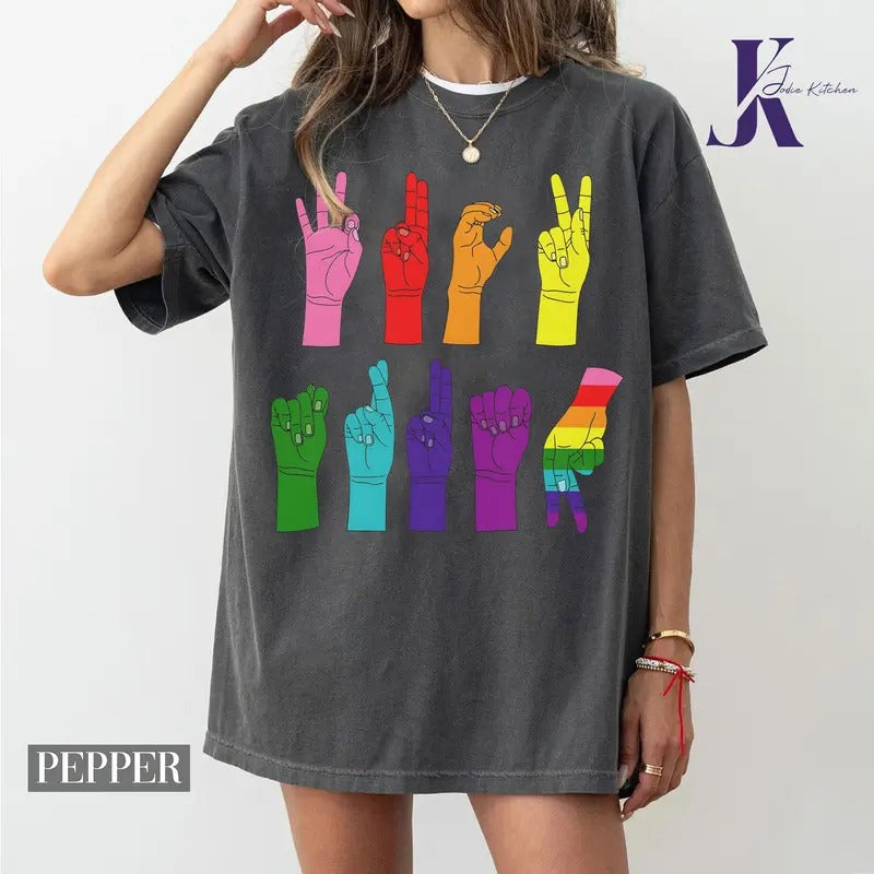 F*ck Trump Sign Language Shirt, Subtle Anti Trump Sweatshirt, ASL Fuck Trump Shirt, Activist Sweater, Fuck Trump Hand Sign LGBTQ+ Shirt Fabric Fit Womenswear Garment