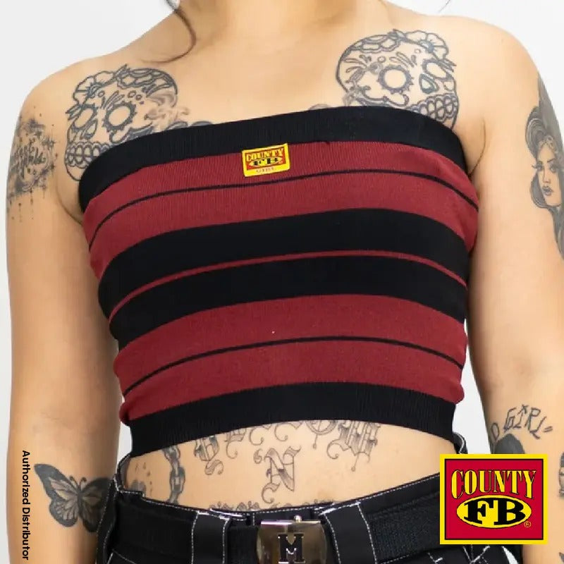 FB COUNTY Women's Charlie Brown Tube Top FBCOUNTY Tank Top Shirt Stretchy Casual Tube Top Tank Tops Striped Two Toned Summer Dance Pool Party Hip Hop Harem