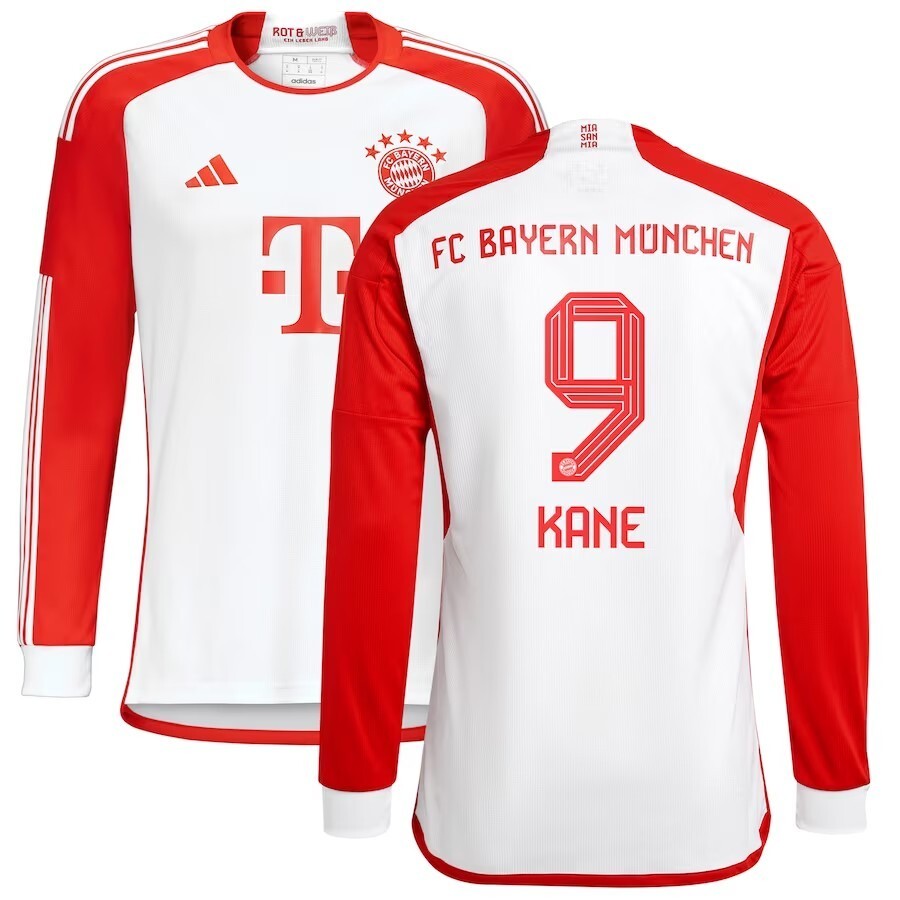 FC Bayern adidas Home Shirt 2023-24 - Long Sleeve - Harry Kane 9