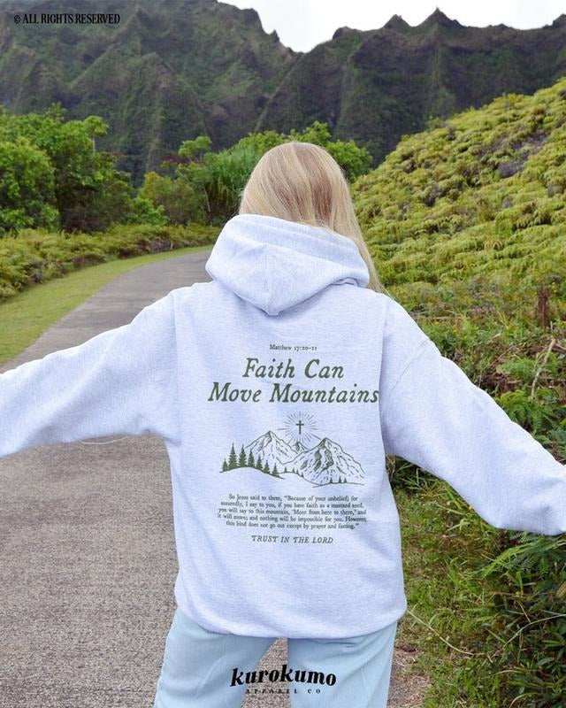 Faith Can Move Mountains Bible Verse Hoodie Faith Based Clothing Worship Gift Gospel Sweatshirt Vintage Christian Catholic Religious T-shirt, sweater and Hoodie