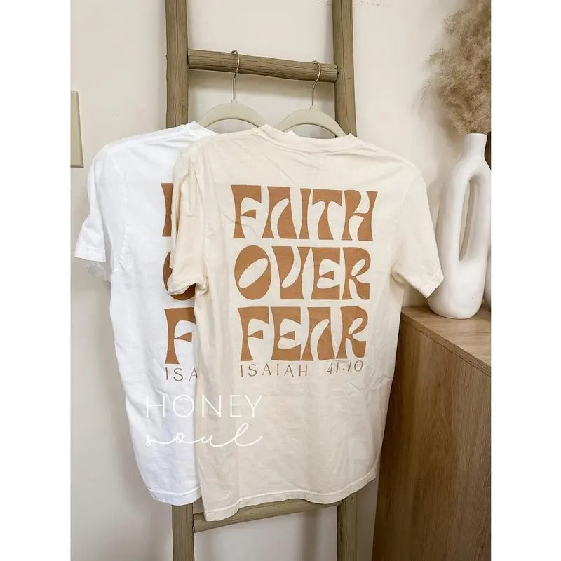 Faith Over Fear Graphic Tee | Screen Print Graphic tshirt | Christian apparel | Christian Tshirt | Graphic Christian sweater and hoodie