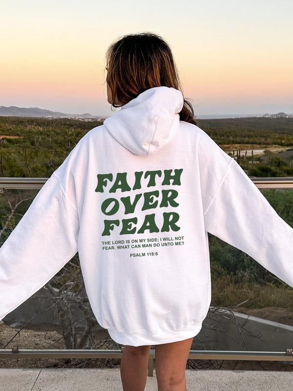 Faith Over Fear Hoodie, Christianity Religious Sweatshirt Gift, Trendy Aesthetics Christian Merch, Scriptural Bible Verse T-shirt, sweater and Hoodie