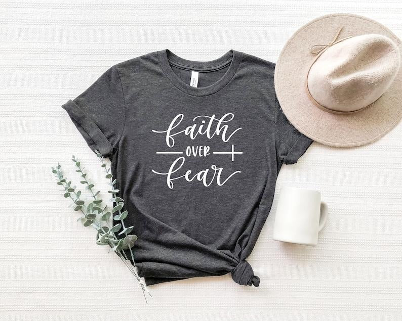 Faith Over Fear Shirt,Christian Shirts,Faith Shirt,Religious sweater Hoodie, Sweatshirt | WearSparks.com
