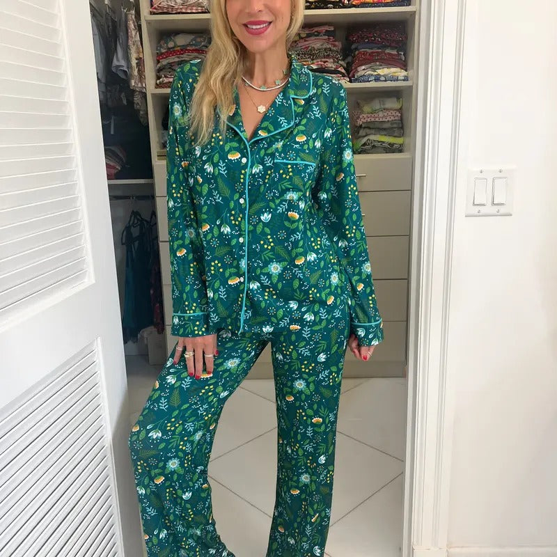 Fall Burst Wide Leg Pajama Set