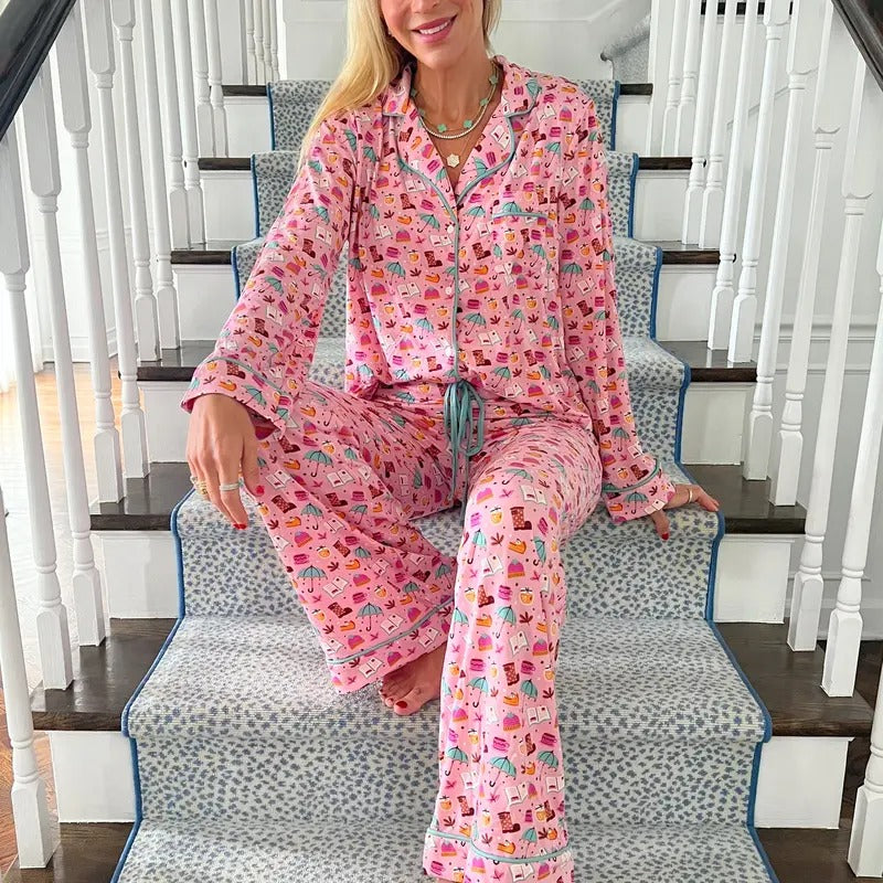 Fall Cozy Queen Wide Leg Pajama Set