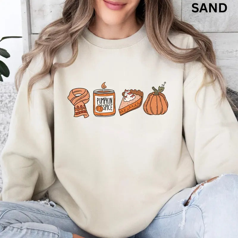 Fall Crewneck Sweatshirt, Fall Essentials Crewneck, Retro Sweatshirt Graphic Oversized Halloween Graphic Crewneck, Cotton Pullover Spooky Season Sweater