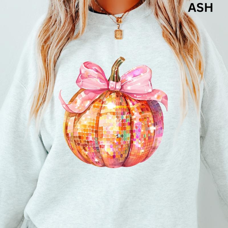 Fall Crewneck, Fall Disco Pumpkin Sweatshirt, Vintage Fall Sweatshirts, fall Crewnecks, fall sweaters, first day of school outfit, trending T-shirt, Casual, Womenswear