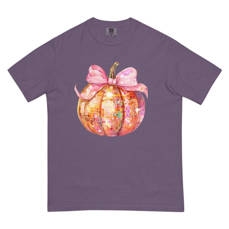 Fall Disco Pumpkin Shirt - Comfort Colors Unisex Apparel Relaxed Fit Printed In The USA Clothing Womenswear Casual Comfort Cotton Top Athletic Boho Chic