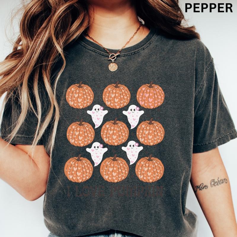Fall Graphic Shirt, Pumpkin Shirt, I love Pumpkin T-shirt, Pumpkin Oversized Shirt, Halloween Graphic Shirt Unisex, Comfort Colors Halloween Shirt