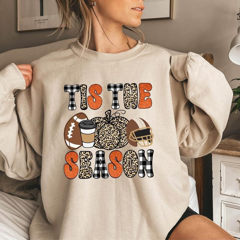 Fall Pattern Tis The Season Shirt, All Fall Vibes Tshirt, Leopard Print Shirt, Fall Lover Gift, Fall Vibes Sweater, Football Season Tshirt