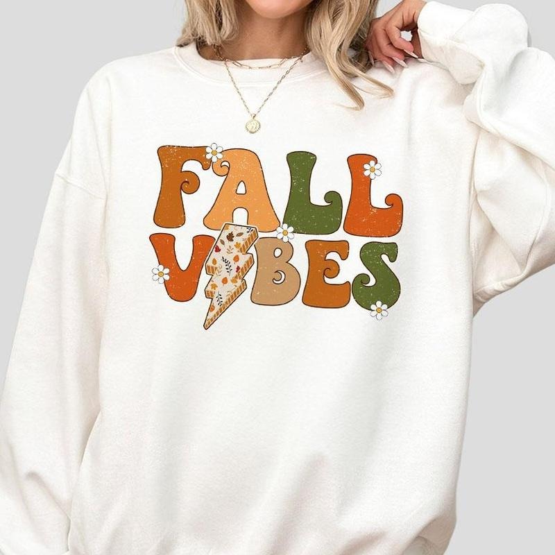 Fall Vibes Sweatshirt, Halloween Sweatshirt, Autumn Sweatshirts, Trendy fall shirts, Cute Fall Sweatshirt, Fall Season Sweatshirt, Pumpkin Season Shirts, Women's Tops, Shirt For Women, Happy Thanksgiving Tee, Fall Sweatshirt For Her
