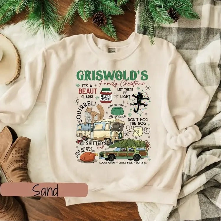 Family Christmas Movie Sweatshirt Hoodie T-shirt, Christmas Sweatshirt, Christmas Gift For Family Tops Hoodie Comfort retro christmas