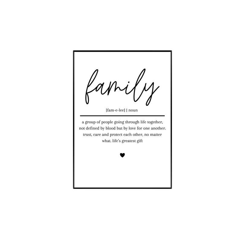 Family Definition Print, Quote Wall Art, Family Quote Wall Art, Home Decor, Housewarming Gift, Gifts For Women Her Wall...