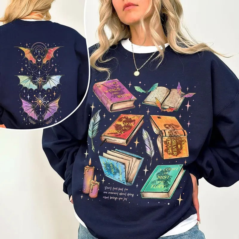 Fan Of ACOTAR Series Two Sided Sweatshirt, The Bat Boys Shirt, Velaris Book Lover T Shirt, SJM Inspired Tee, Gift For Bookish