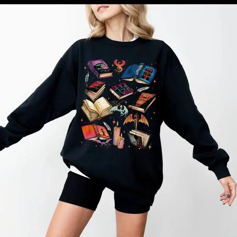 Fan Of Throne Of Glass Series One Sided Sweatshirt, 7 books in Throne Of Glass Series