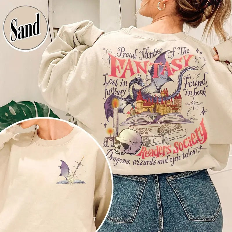 Fantasy Reader Society Sweatshirt,Fantasy Reader Society Shirt,Fantasy Reader Book Shirt,Read Books Stay Weird, Romantasy Readers Society,Dragon Rider
