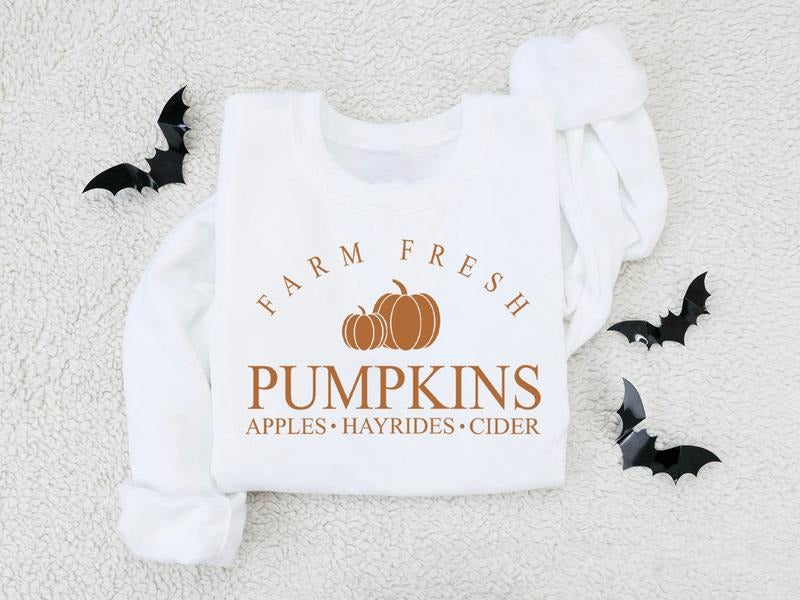 Farm Fresh Pumpkin Sweatshirt, Pumpkin Patch Sweatshirt, Fall Pumpkin Season, Pumpkin Spice Sweater, Pumpkin Sweatshirt, Fall Sweater, Womens Fall Shirt, Fall Halloween Thanksgiving Gift Shirt