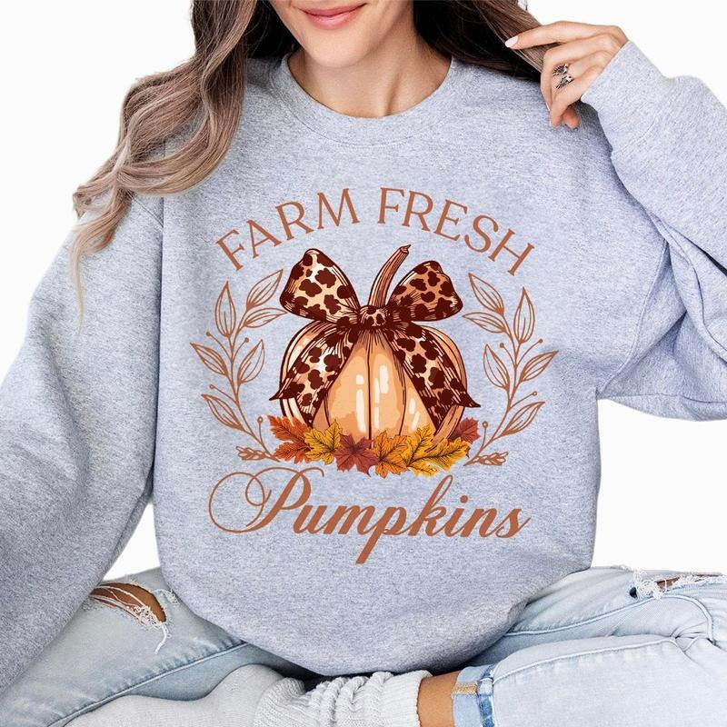 Farm Fresh Pumpkins, Fall Coquette Shirt, Retro Fall Comfort Tee, Fall Pumpkin Leopard Shirt, Autumn Girly Shirt, Halloween Cquette Shirt, Leopard Pumpkin Vintage Shirt, Spooky Mama Shirt, Pumpkin Women Top