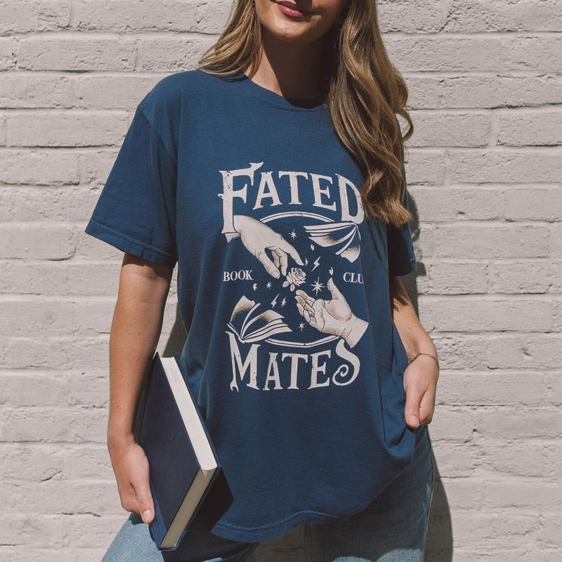 Fated Mates Graphic Tee with Comfort Colors, Romantasy Womenswear Tee, Book Lover Gift, Bookish Merch