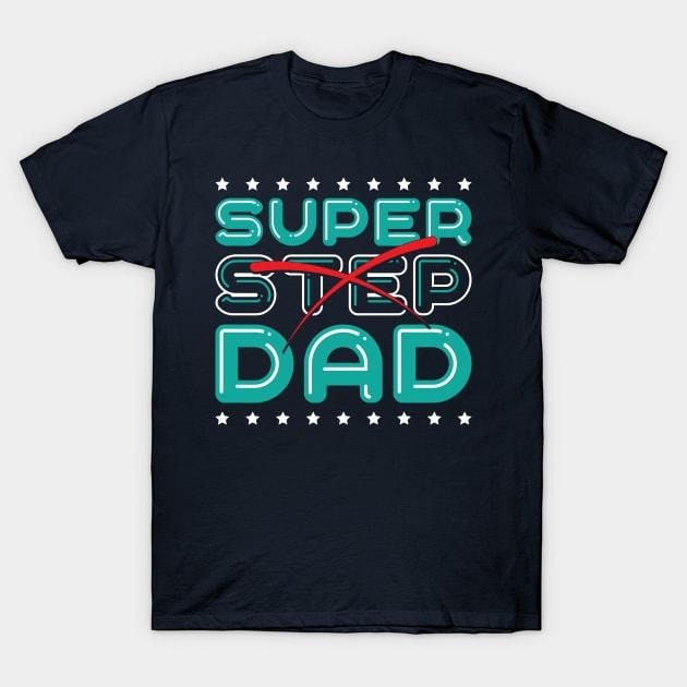 Father's Day T-Shirt, Gifts For Stepdad, Super Step Dad T-Shirt, Father's Day Gift Casual Cotton Menswear Top
