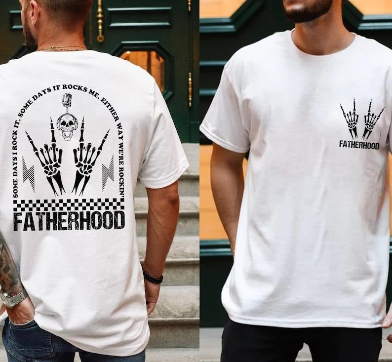 Fatherhood Some Day I Rock It T-shirt, Retro Fatherhood Shirt, Father's Day Gift, Daddy Shirt, Funny Fatherhood Rock Skeleton T-shirt T-shirt, sweater and Hoodie 2 sides