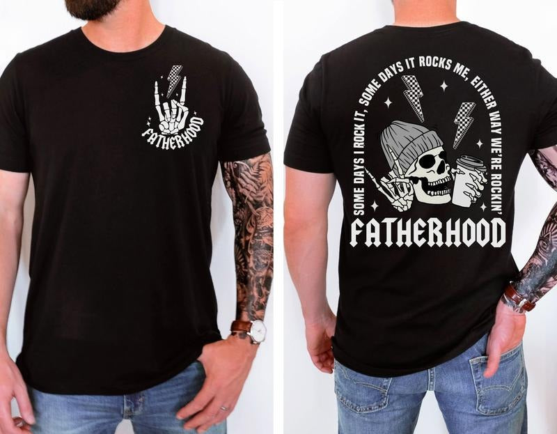 Fatherhood Sometimes I Rock It Sometimes It Rocks Me Shirt Dad Shirt Rocker Dad Gifts Fathers Day Gift Shirt Funny Fatherhood T-shirt TK43GD