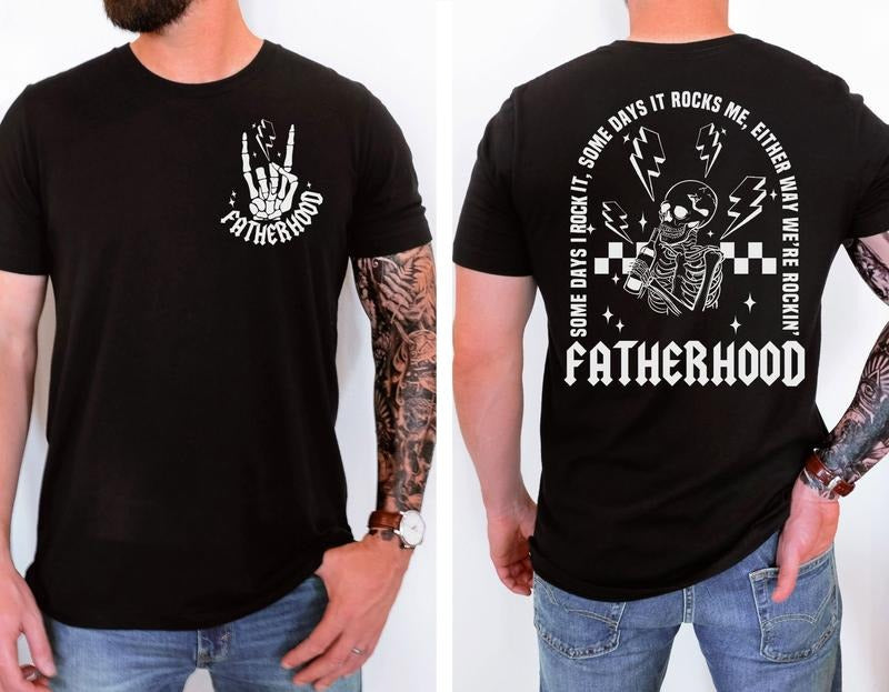 Fatherhood Sometimes I Rock It Sometimes It Rocks Me Shirt Dad Shirt Rocker Dad Gifts Fathers Day Gift Shirt Funny Fatherhood T-shirt TK43GN