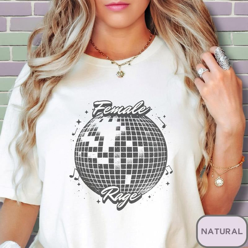 Female Rage Shirt, Distressed Feminist Shirt, Retro Disco Ball Shirt, Funny Anti Patriarchy Shirt