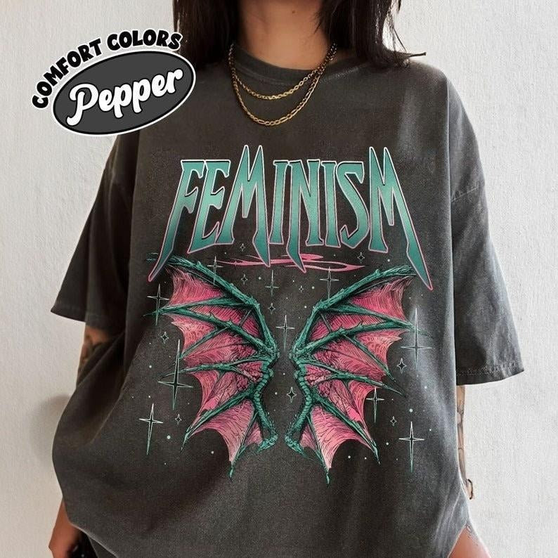 Feminism Dragon Fantasy T-Shirt, Feminist Art T Shirt, The Female Gaze Shirts, Feminist Tee, Human Rights Tee, Gift For Herstyle{n002}2