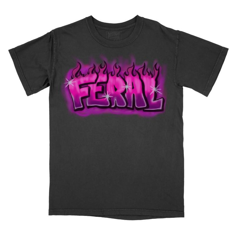 Feral Air Brush Comfort Colors Graphic Tee, Alternative, Halloween Shirt, Funny Scary T-Shirt, 90's Tshirt