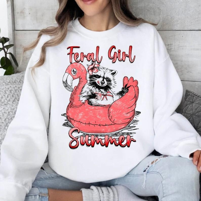 Feral Girl Summer Shirt, Summer Shirt Design, Summer Graphic Shirt, Shirt Design, Beach Shirt T-shirt, sweater and Hoodie