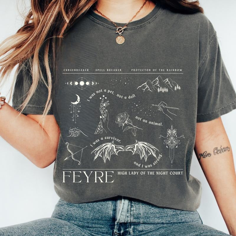 Feyre Shirt ACOTAR T-Shirt ACOTAR Shirt Rhysand Feyre SJM Merch Booktok Merch Sarah J Maas Merch Velaris Sweatshirt Bat...