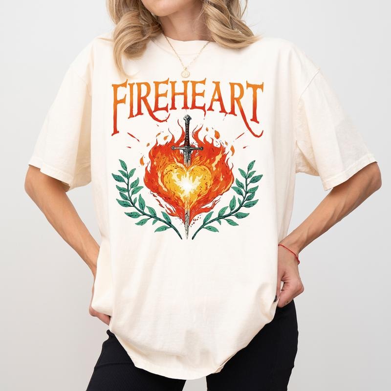 Fireheart Comfort Colors Shirt, Heir of Fire Outfits, Bookish Graphic Tee, Romantasy Readers Clothing, To Whatever End T-shirt, Gift For Book Lovers