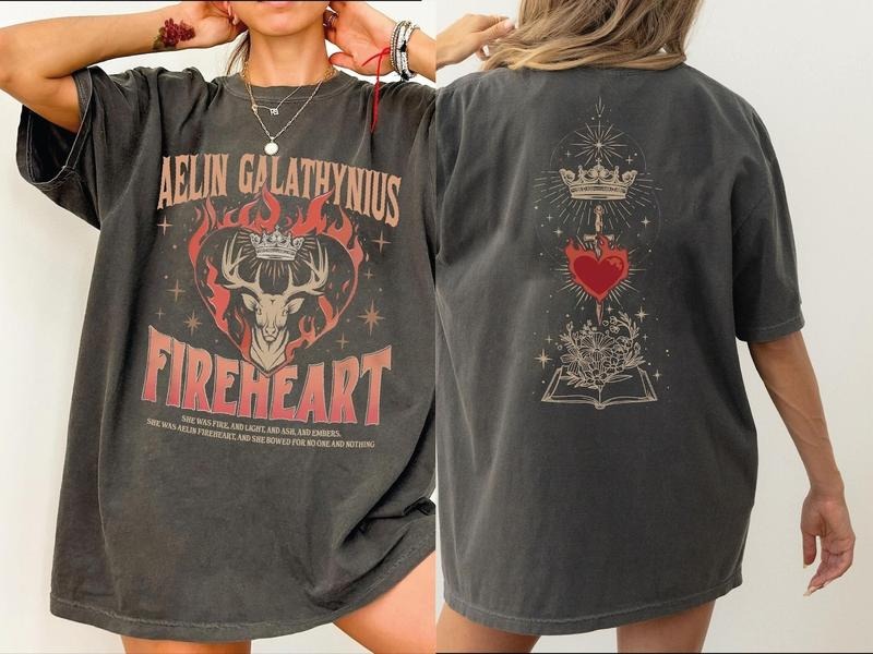 Fireheart Queen Aelin Comfort Colors Shirt, Thirteen Velaris Shirt, Throne Of Glass Fan Tee, Acotar Shirt, Bookish Shirt L074