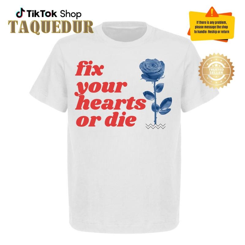 Fix Your Hearts t-shirt, twin peaks inspired shirt, gift for LGBT pride, blue rose, david lynch twin peaks