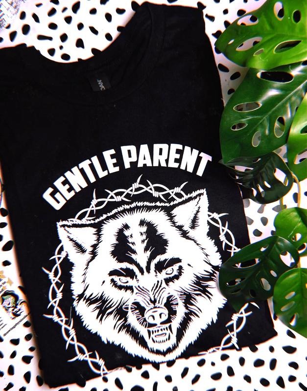 Flash Sale Gentle Parent, Fierce Protector Wolf Black Unisex Shirt
