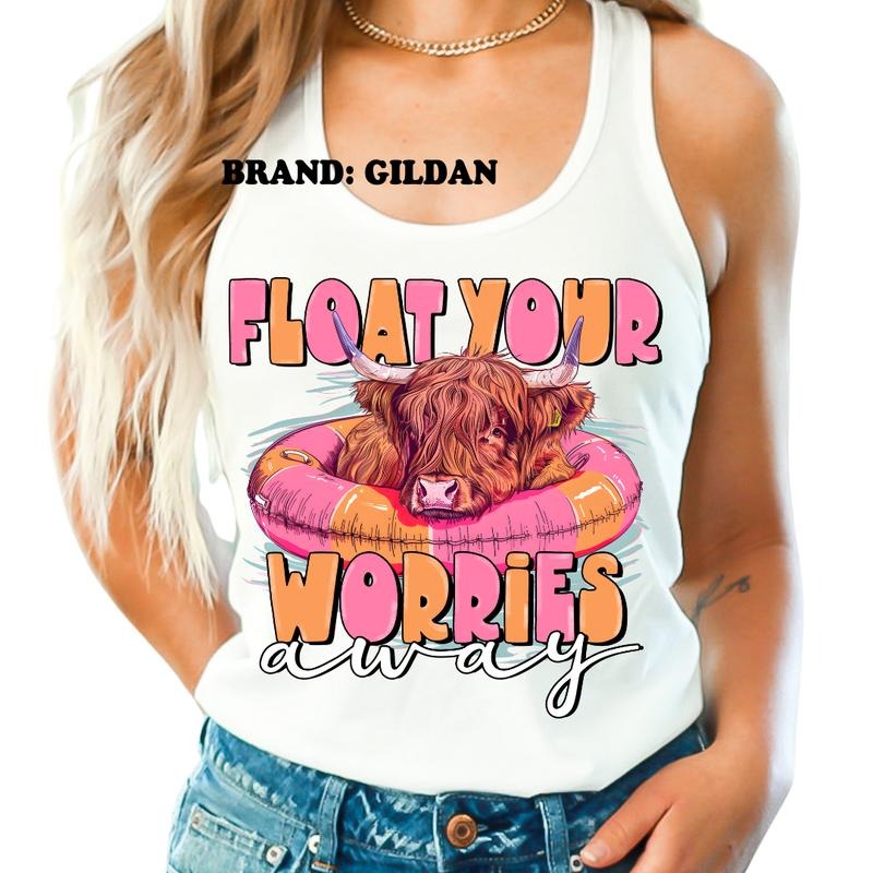 Float Your Worries Away GILDAN BRAND Shirt - Women's Clothing Direct to Garment Printed USA Unisex Sizing