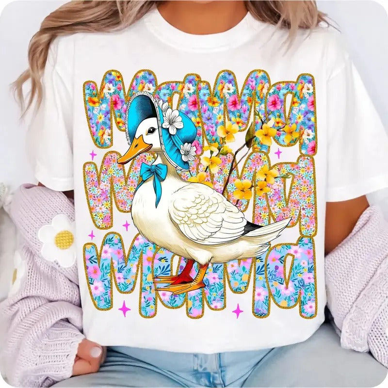 Floral Mama Goose Shirt, Mama Goose Shirt, Girly Shirt, Mother's Day Shirt, Floral Mama Shirt, Duck Shirt, Funny Mom Shirt, Mom Gift Shirt
