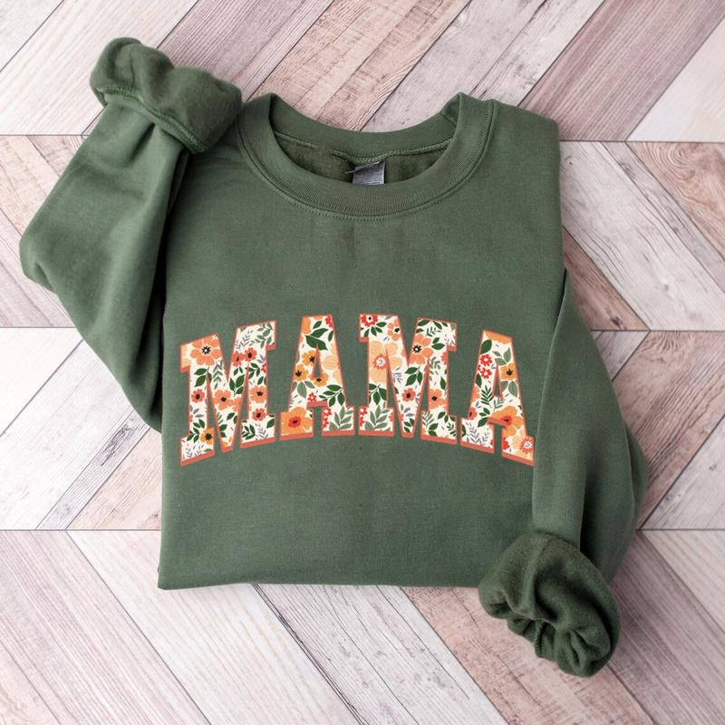 Floral Mama Sweatshirt, Cute Mom Sweatshirt, Mother's Day Gift, Mommy Shirt, New Mom Gift, Gift for Mother, Mama Shirt...
