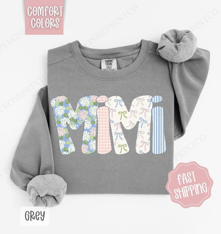 Floral Mimi Comfort Colors Sweatshirt, Cute Grandma Sweater, Coquette Mimi Crewneck