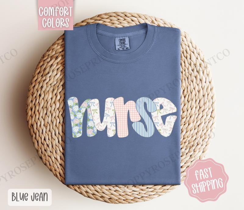 Floral Nurse Comfort Colors Shirt, Cute Spring RN Tshirt, Coquette Nursing Tee