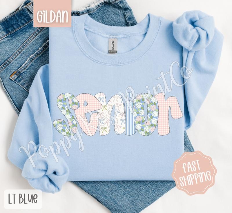 Floral Senior Sweatshirt, Cute Spring Graduation Sweater, Coquette Flower Crewneck, Gift for Her