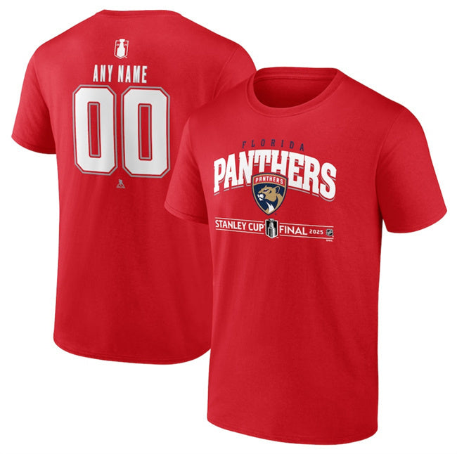 Florida Panthers Red 2025 Stanley Cup Final Custom T-Shirt