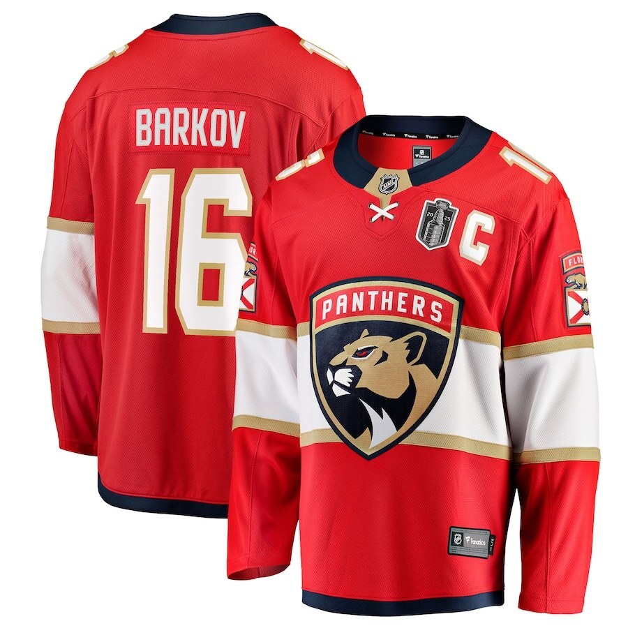 Florida Panthers #16 Aleksander Barkov 2025 Stanley Cup Final Home Breakaway Player Jersey - Red