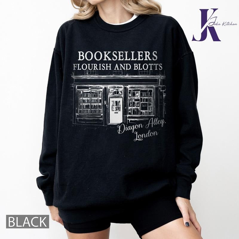 Flourish Blotts Comfort Color Shirt, Wizard House Shirt, Wizard Ghost Shirt, Magical Castle Shirt, Wizard School Shirt, Book Lover Gift