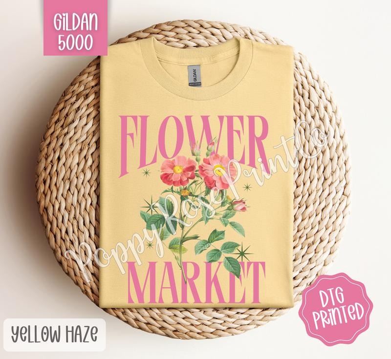 Flower Market Gildan Tshirt , Fruit Summer Tee, Cute Women's Shirt, Gift For Her